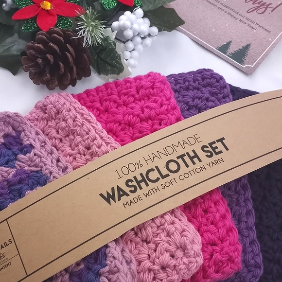 Washcloth and scrubbies set 6pc, 3 each handmade by seller crochet cotton yarn - Picture 11 of 11